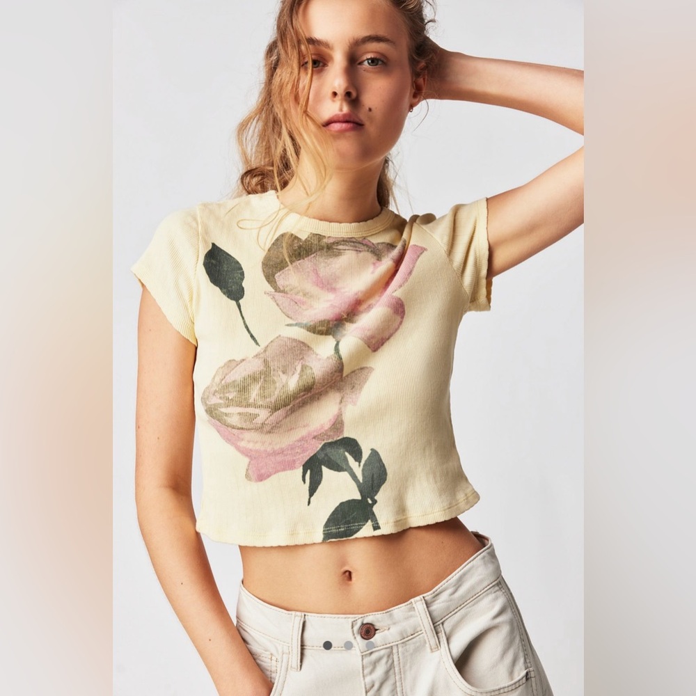 NWOT Free People Daydreamer Rose Tee